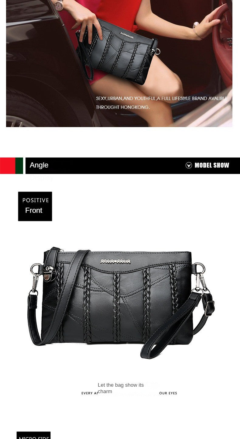2024 New Single Shoulder Bag Women's Bag Fashionable New Atmosphere Change Handheld Bag Insert Lock Envelope Bag