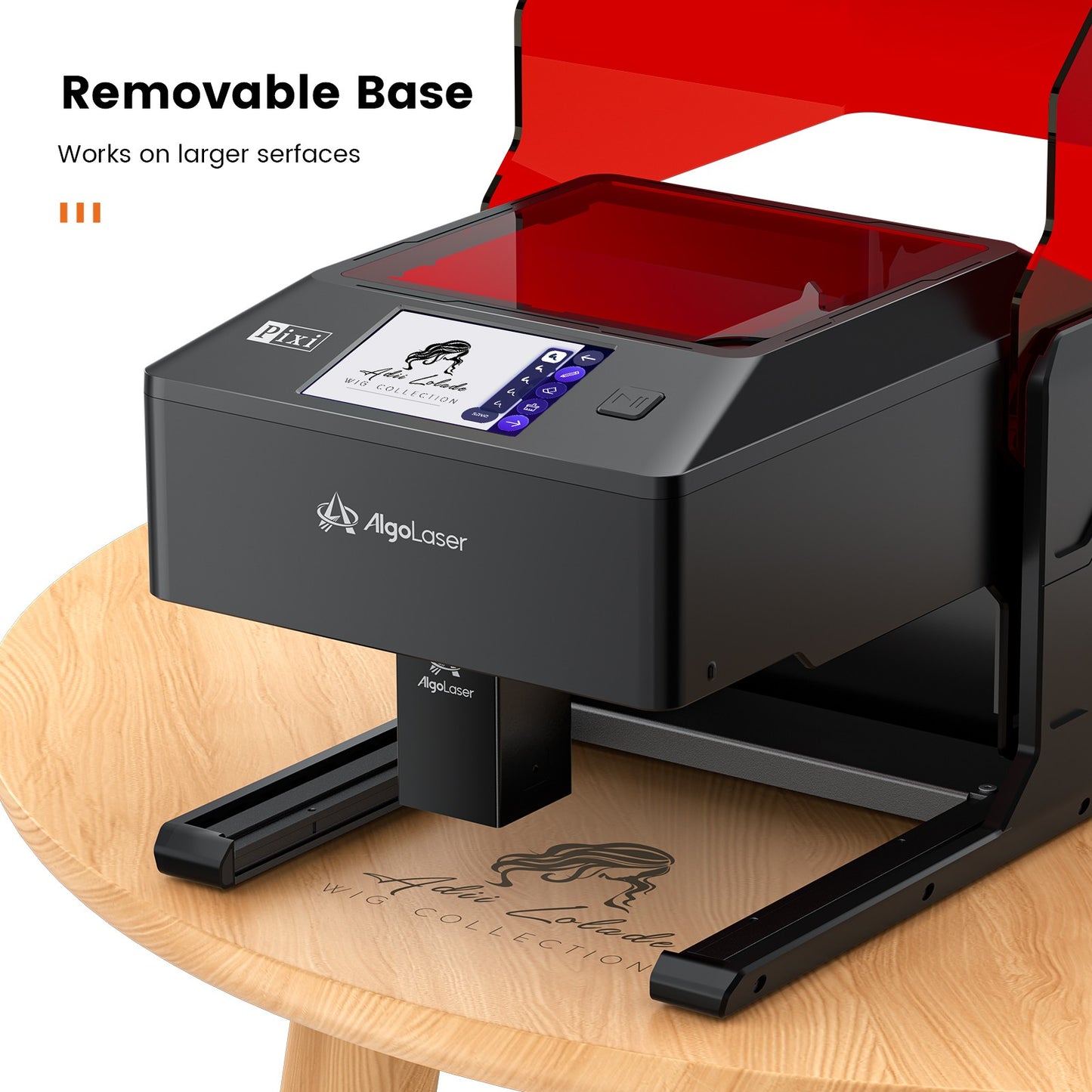 Máquina de Gravação a Laser AlgoLaser PIXI Portátil e Inteligente com Tela Sensível ao Toque de 3,5", Desenho à Mão/Sem Fio/Cartão SD/Gravação Offline