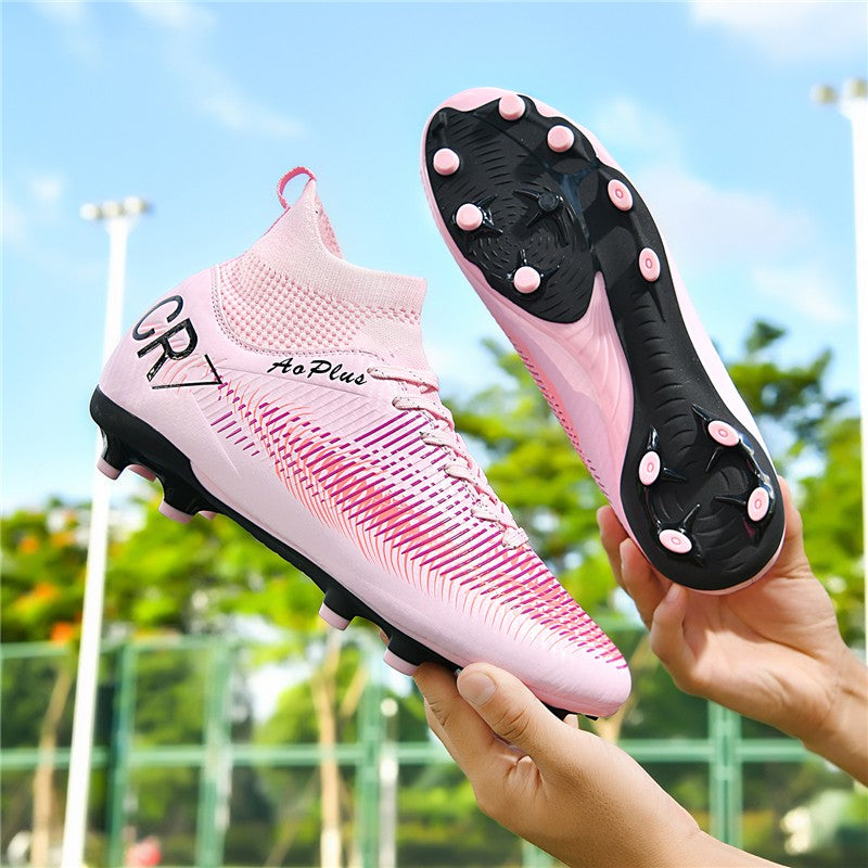 New Men Soccer Shoes Long Spikes Outdoor Sport Training Football Boots Cleats Adult Non Slip Boys Breathable Match Comfortable