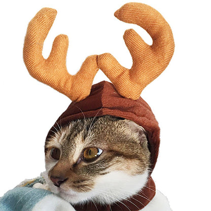 Capa de Inverno Fofa para Pets Cão Gato Roupas de Natal Quente Filhote de Papai Noel Cachecol Vermelho Chapéu Cabeça Engraçado Fantasia de Natal para Pets Cão Gato Capas