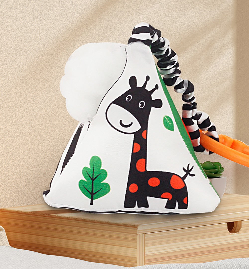 Baby Newborn Crib Hanging Rattle Toys Early Development for 0-12 Months High Contrast Black and White Learning Education Toy