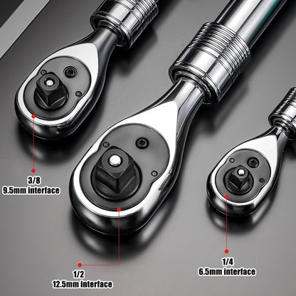 Chave Catraca Telescópica Soquete para Reparação Automotiva, Conjunto de Catraca com Cabeça Ajustável, Chave de Liberação Rápida de 72 Dentes, Ferramenta Manual