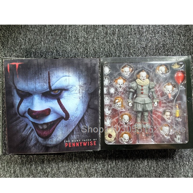 NECA As Muitas Faces de Pennywise Boneco Articulado Troca Rosto Pennywise Brinquedos Modelo Colecionável Presente de Aniversário
