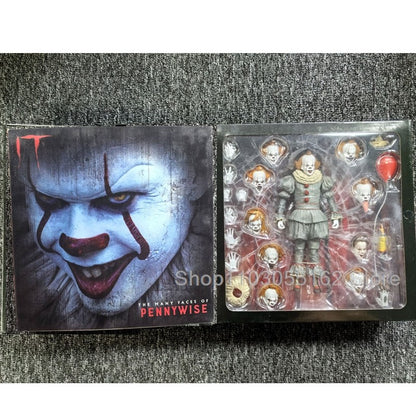 NECA As Muitas Faces de Pennywise Boneco Articulado Troca Rosto Pennywise Brinquedos Modelo Colecionável Presente de Aniversário