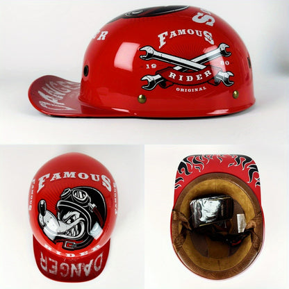 Capacete de Motocicleta Elétrica para Pilotagem de Locomotivas, Capacete Retrô Meio Capacete para Harley, Capacete Universal para Todas as Estações, Atacado de Capacetes