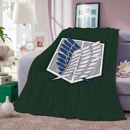 Adventure anime A-Attack O-On T-Titan Blanket For Sofa Office Bed Plane Travel Sleep Read Relax Camping Soft And Warm