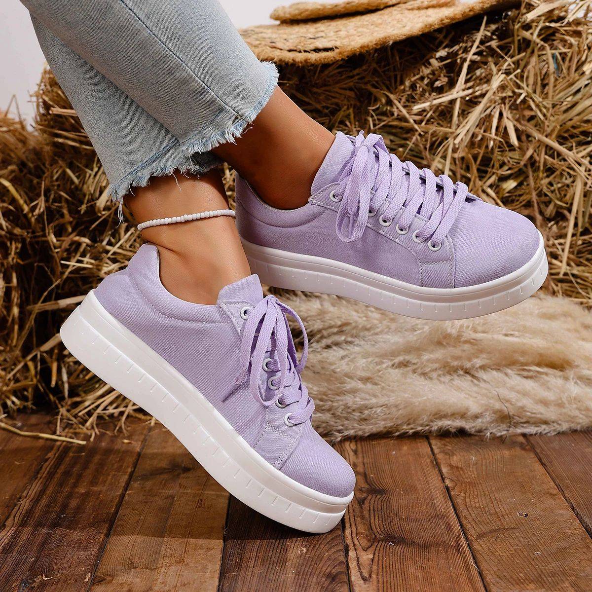 Tênis Feminino 2025 Nova Moda Casual Sapatos Femininos Tênis Designer de Verão Feminino Cadarço Plataforma Esporte Sapatos Feminino