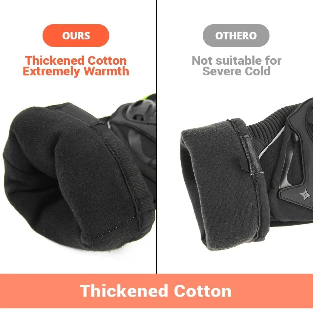 Luvas de Moto de Dedo Inteiro à Prova de Vento para Motoqueiros, Luvas de Moto Impermeáveis com Tela Sensível ao Toque, Luvas de Motocross de Inverno