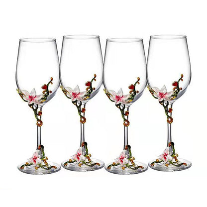Taças de Cristal Criativas com Esmalte para Champagne Conjunto de Taças de Luxo Taças de Vinho Taça Vintage para Beber