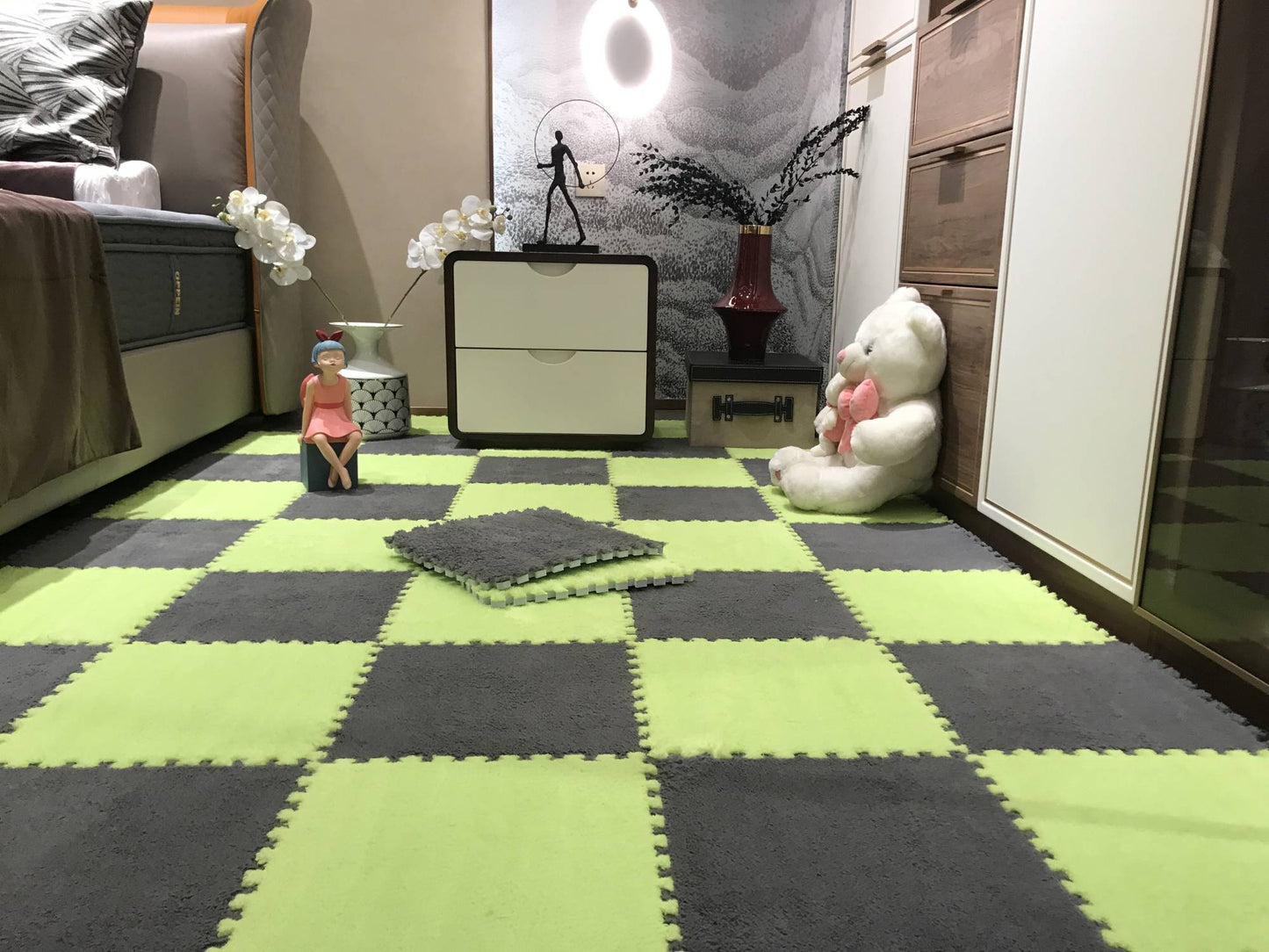 Soft Plush Children's Mat Baby Play Mat Baby Toys Eva Foam Puzzle Carpet In Children's Room Keep Warm Playmat 30*30*1CM