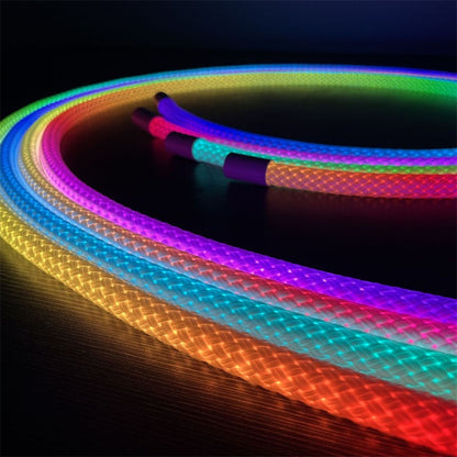 360 Degree Round Reticulate Neon LED Strip with Remote Control,RGBIC Nylon Flexible Dream Colorful Rope Light For Bedroom Living