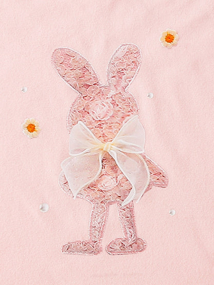 Clothes Set for 0-3Years Baby Girl Cute Cartoon Pattern Bow Short Sleeve Top + Denim Shorts Summer Costume for Toddler Girl