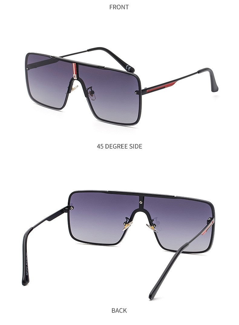 Óculos de sol quadrados oversized para homens, armação grande, 2025, design de marca de luxo, armação de metal, óculos de sol masculinos, óculos retrô