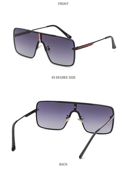 Óculos de sol quadrados oversized para homens, armação grande, 2025, design de marca de luxo, armação de metal, óculos de sol masculinos, óculos retrô