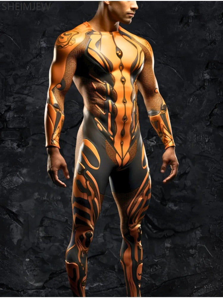Halloween Smart Artificial Costume Men's Technology Tights Carnival Party Tights Stage Performance Jumpsuit Stretch Bodysuit