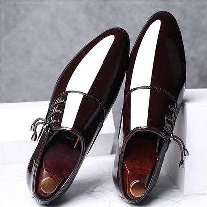 Mens Loafer Shoes Slip on OXford Dress Shoes for Men Patent Leather Modern Business Casual Driving Prom Party Wedding Comfortabl