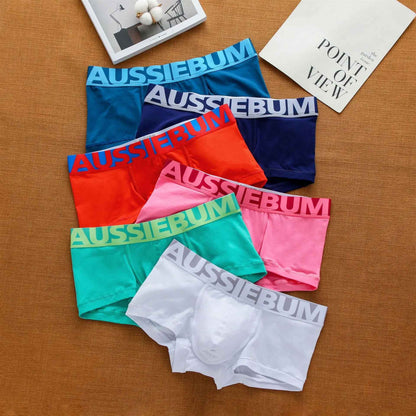 Men's cotton underwear low waist letter tide comfortable sweat-absorbent boxer shorts
