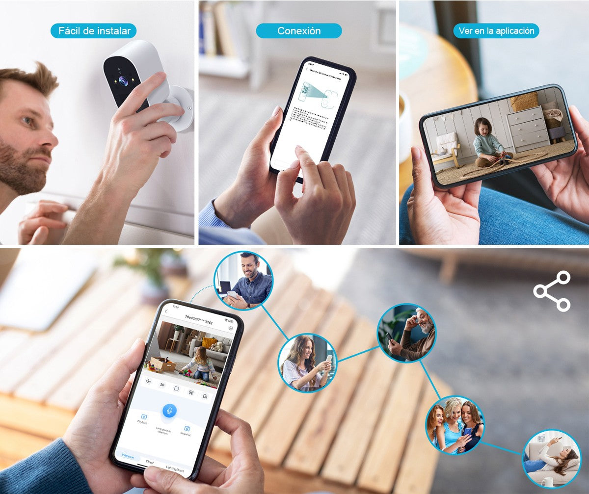 4MP WIFI IP Camera Rechargeable Battery Outdoor Surveillance Camera Color Night Vision Security Camera Home Baby Monitor