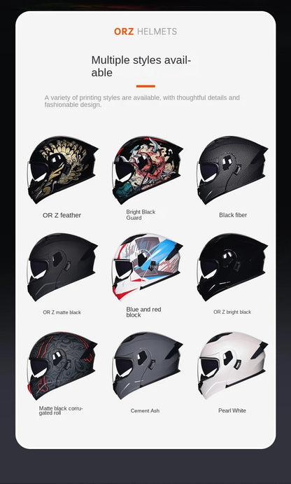 ORZ-103-Motorcycle helmet with exposed face, men's and women's semi full helmets, all season motorcycle large tail wing