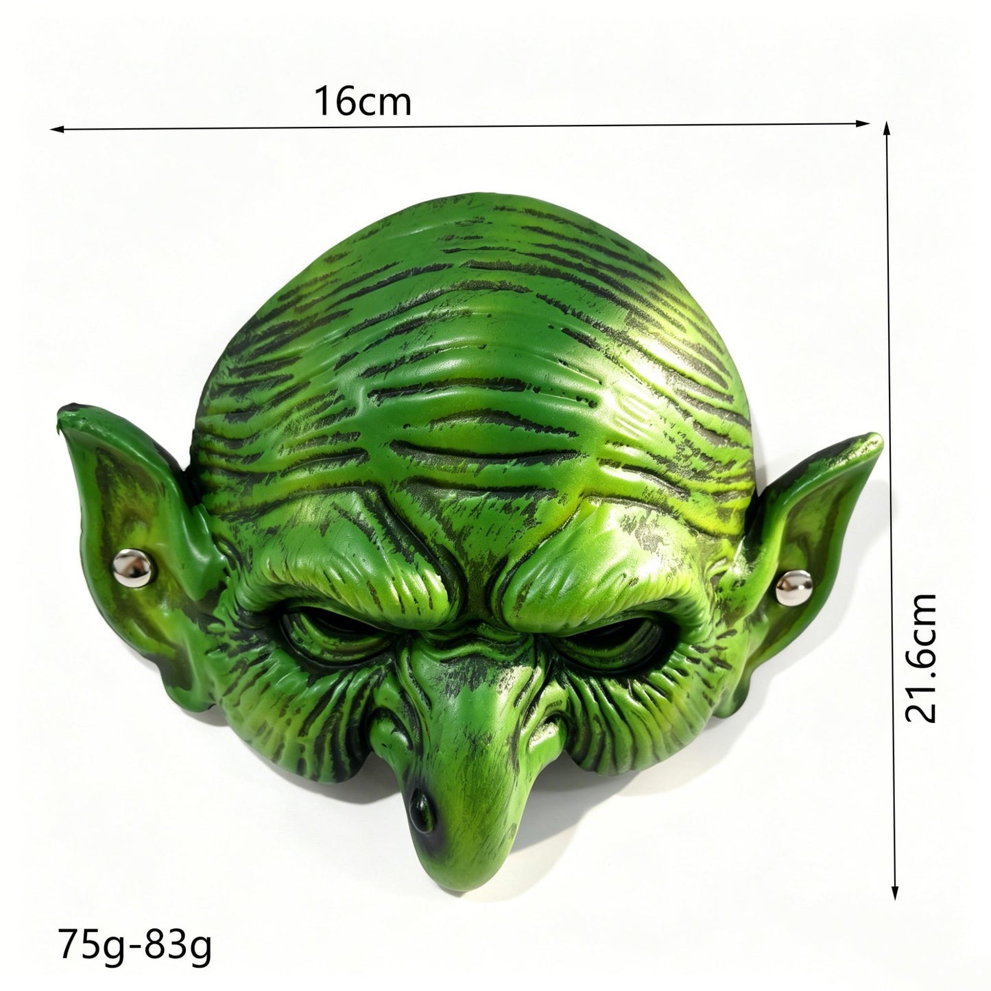 Halloween Half Face Cosplay Mask Soft Skin-Friendly Silicone Vintage Green Party Mask for Medieval Fantasy Costume Prop