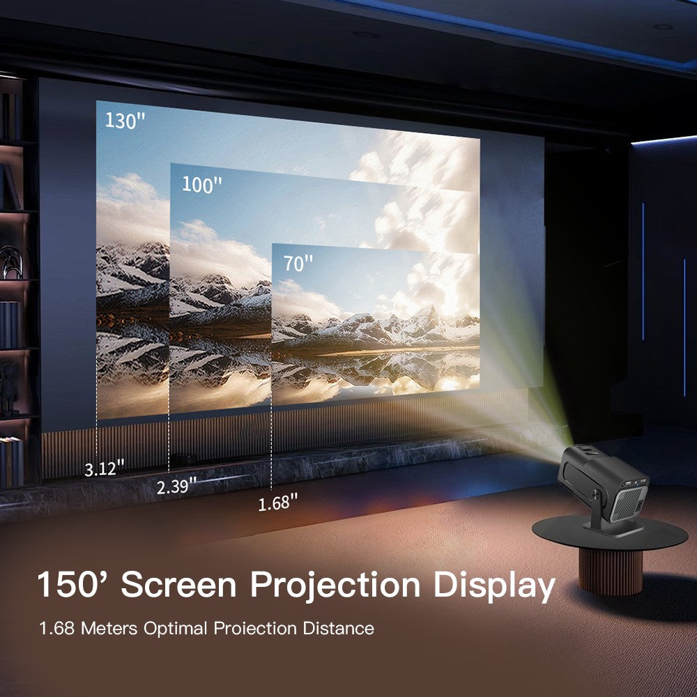 Projetor inteligente HY320 LYNCAST WiFi duplo 6 400 ANSI BT5.0 correção automática 1920 1080P Full HD 4K vídeo doméstico ao ar livre mini projetor