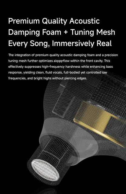 Fone de Ouvido Intra-auricular CVJ Vivian com Driver Dinâmico de 10mm adequado para Música e Jogos Cabo Removível de 0,78mm Qualidade de Som HiFi