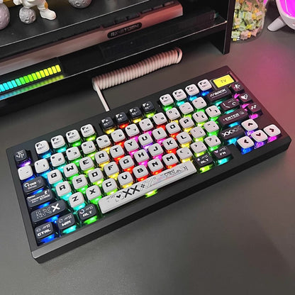 Doomsday Crossing Personalized Keycaps 125 Keys PBT+PC SAX Quad Translucent Pudding Keycaps for MX Switch Mechanical Keyboards