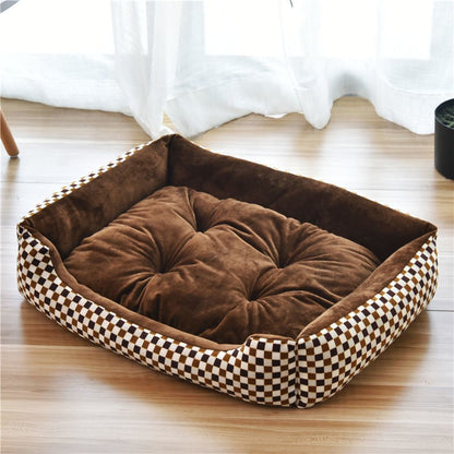 Cama de cachorro de casa de estimação grande, tapete de gato, pelúcia longa, sono profundo, macia e quente, almofada para cães pequenos, camas calmas para filhotes de Chihuahua