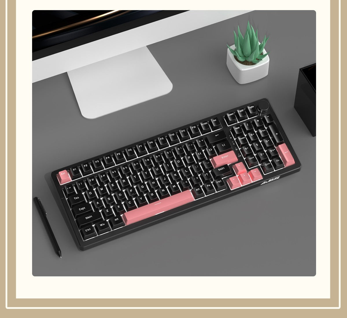 Teclado Mecânico com Fio Ajazz AK992, Layout Completo de 98 Teclas, Hot-Swap, Teclado USB para Jogos, Botão de Tecla Multimídia para Desktop PC Laptop