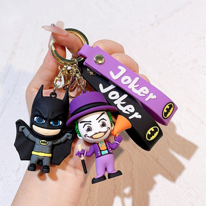 Anime Harley Quinn desenho animado Marvel Batman Coringa imagem boneca bolsa chaveiro pingente fofo Mulher Maravilha acessórios para carro chaveiro