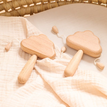 Natural Wooden Cloud Rattle Baby Toys Babies Newborn Accessories Interactive Toys for Kids Safe Non-Toxic Baby Toys 0 12 Months