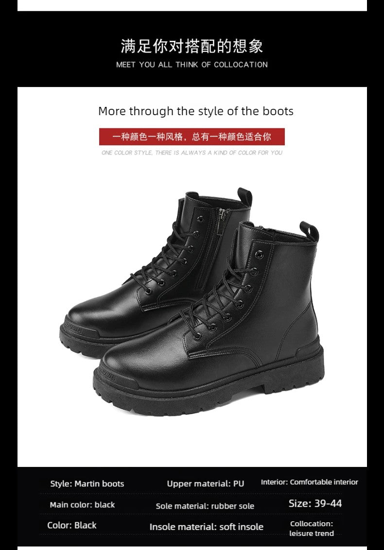 Men's Leather Boots Four Seasons Outdoor Casual Hiking Boots Retro Fashion Work Boots Thick Bottom Ankle Boots Anti-slip 2024