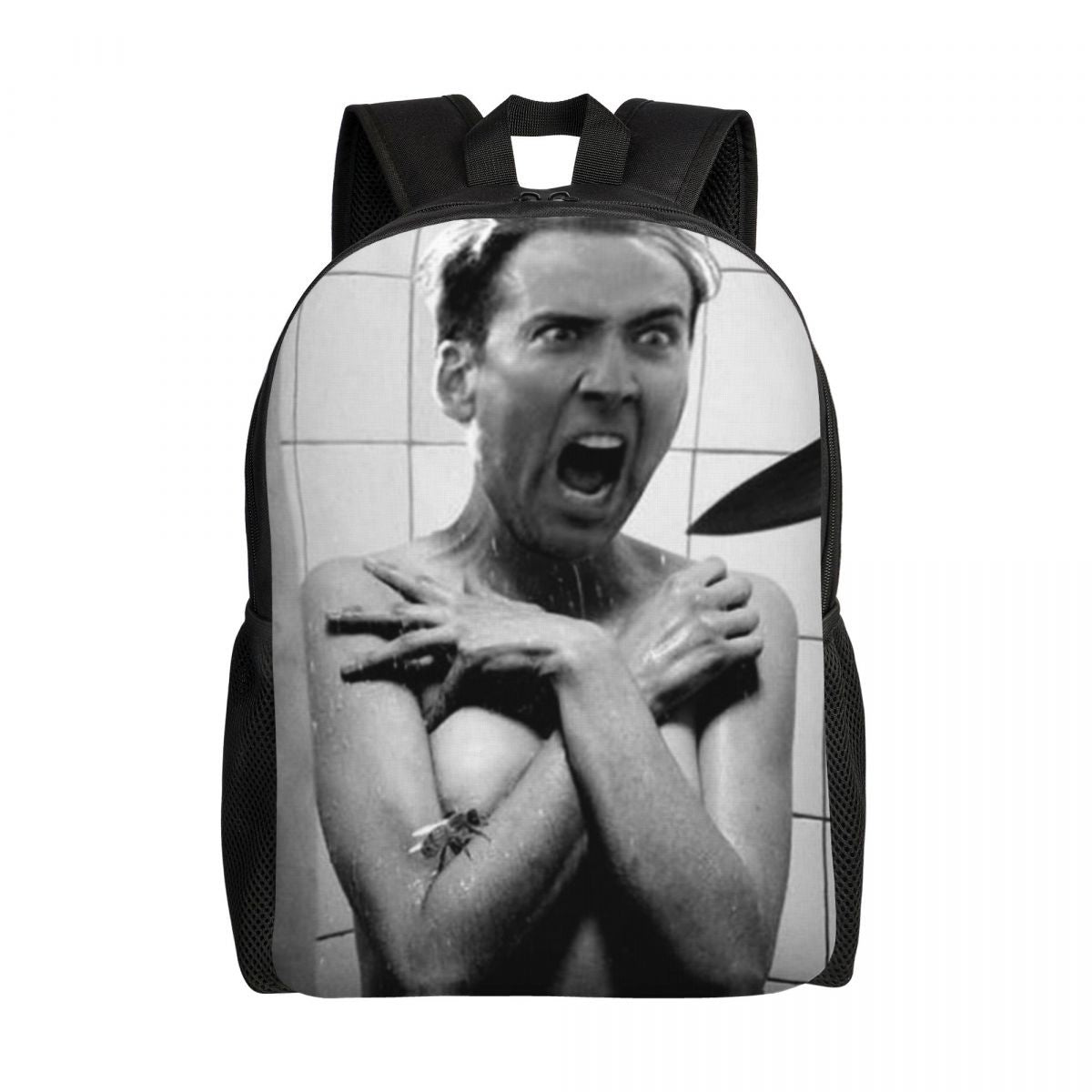 Custom Nicolas Cage Meme Laptop Backpack Women Men Basic Bookbag for College School Student Funny Bags