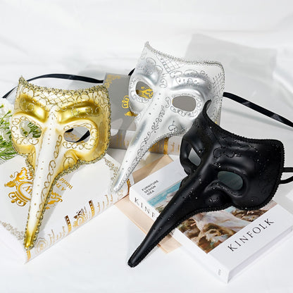1Pc Venetian Long-Nose Mask, Carnival Mask, Unisex Party Costume Accessory, Perfect Decorative Mask for Role-Playing