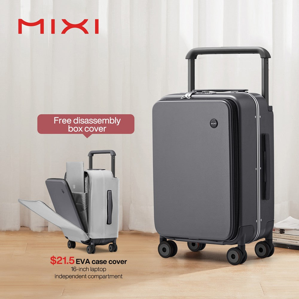 Mixi Novo Design Mala de Viagem com Alça Larga Masculina Bagagem de Mão Feminina com Rodinhas 20 Polegadas de Bordo PC Estrutura de Alumínio M9275