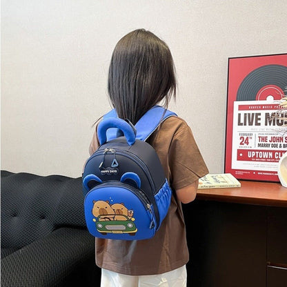 Mochila de Capivara Kawaii de Desenho Animado, Nylon Leve, Mochila Escolar de Capivara, Grande Capacidade, Multibolsos, Mochila para Jardim de Infância