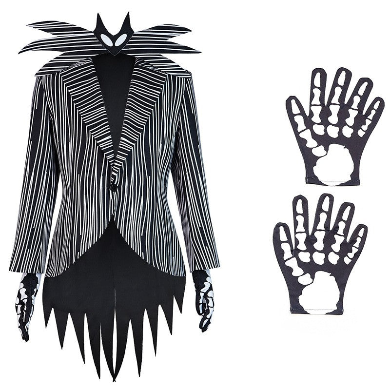 Jack Cosplay Skellington Cosplay Costume for Adult Men Fantasia Jacket Pants Outfit Man Halloween Carnival Party Disguise Suit