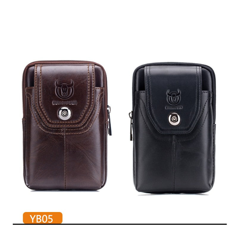 BULLCAPTAIN  MEN'S Leather BELT WAIST Bag Military Fanny PACK Molle Small Money Phone WAIST PACK Bum Pouch PURSE