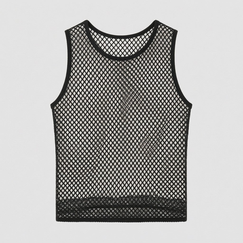 Sexy Transparent Mesh Ultra Thin Perspective Clothing Fishing Net Hollow Vest Headscarf Hood Cosplay Party