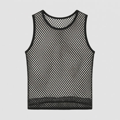 Sexy Transparent Mesh Ultra Thin Perspective Clothing Fishing Net Hollow Vest Headscarf Hood Cosplay Party
