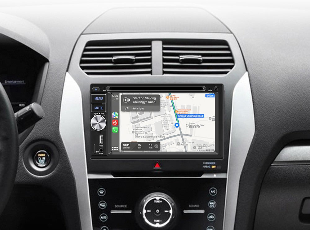 ESSGOO Universal Double 2 Din 6.2" Car Stereo Radio CD DVD Multimedia Video MP5 Player Wireless Carplay & Android Auto USB BT