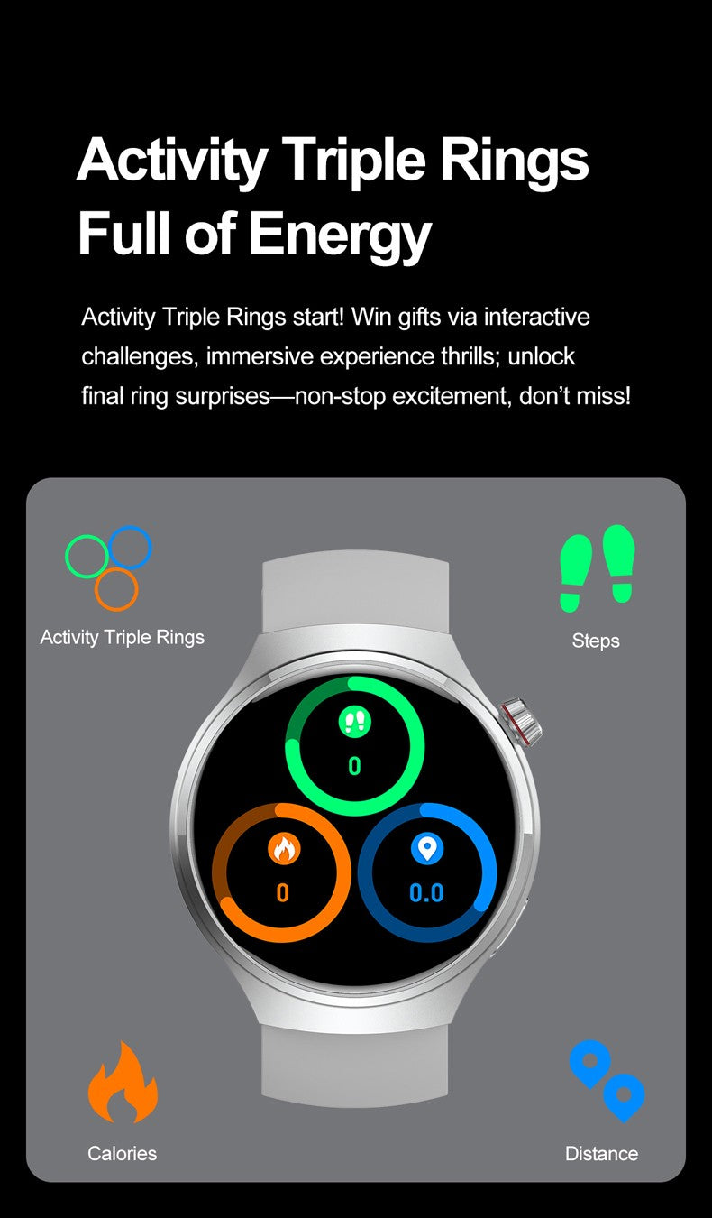 2025 New Watch 4 GT Series Smart Watch Men AMOLED Screen Heart Rate Health Monitoring Bluetooth Call Business Smartwatch Man