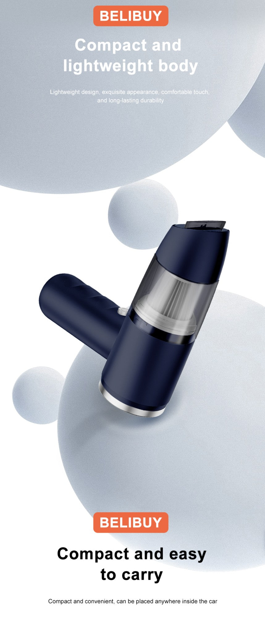 BELIBUY Car Vacuum Cleaner Portable Vacuum Cleaner home appliance High Power Mini Wireless Cleaner Carpet Vacuum Cleaner