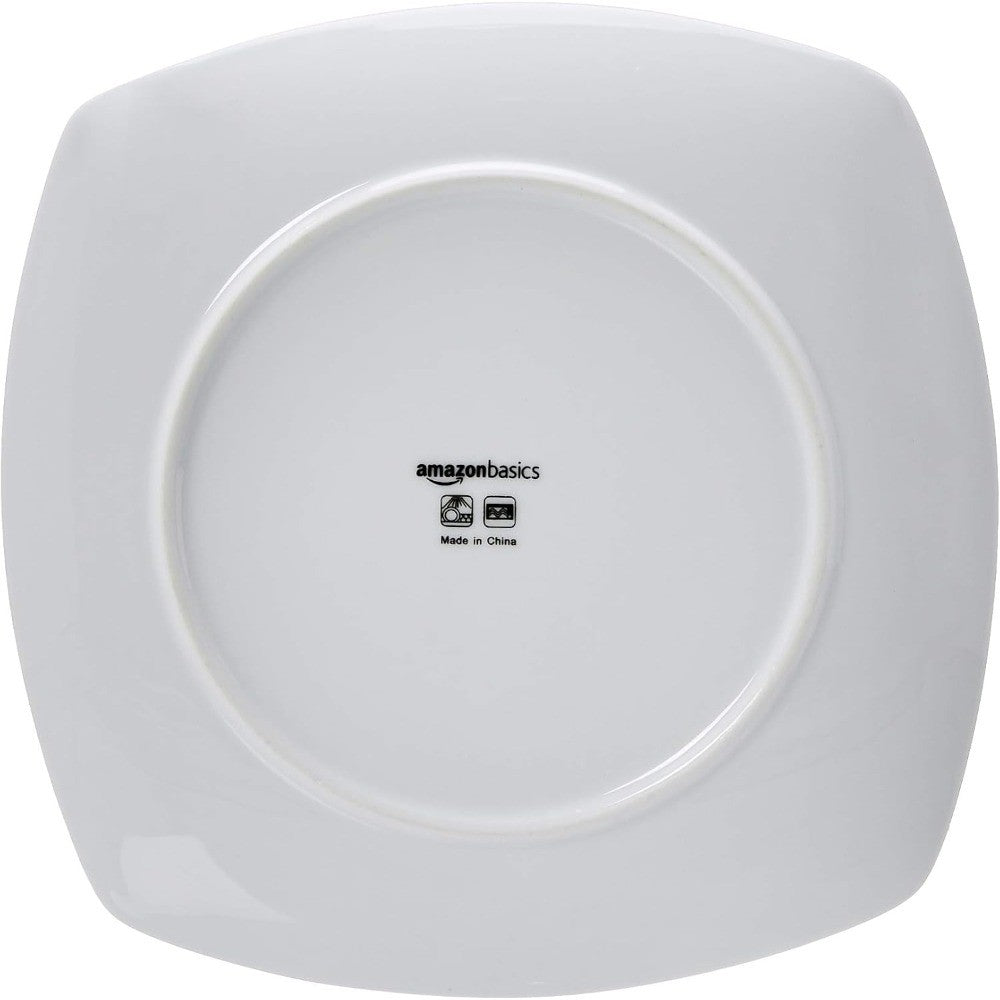Amazon Basics 18 Piece Kitchen Dinnerware Set - Square Plates, Bowls, Service for 6 - Modern Beams