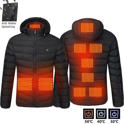Men Heated down jacket USB Winter men's parka Outdoor Electric padded jacket Warm Sprots Thermal Coat Clothing Heated jacket