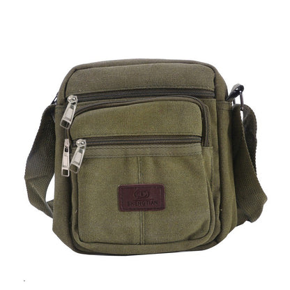 Multifunctional Men's Shoulder Bag Flap Solid Color Casual Messenger Canvas Travel Male Crossbody Bags
