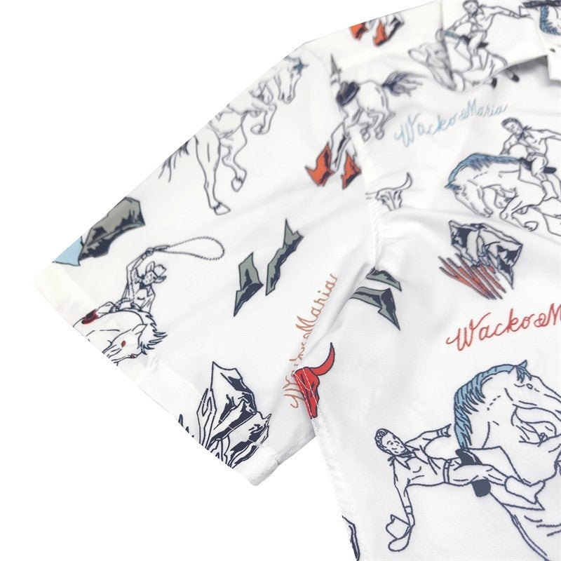 Latest Trend WACKO MARIA 25SS Vintage Denim Rope Crop Casual Hawaii Beach Holiday Mens Womens Casual Short Sleeve Shirt Tops