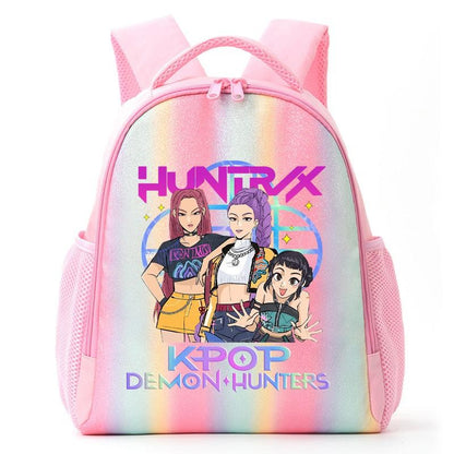 Mochila de Caçadores de Demônios KPop Estampa de Desenho Animado Anime Bolsas de Ombro para Estudantes Organizador de Papelaria Grande Capacidade Presentes de Volta às Aulas