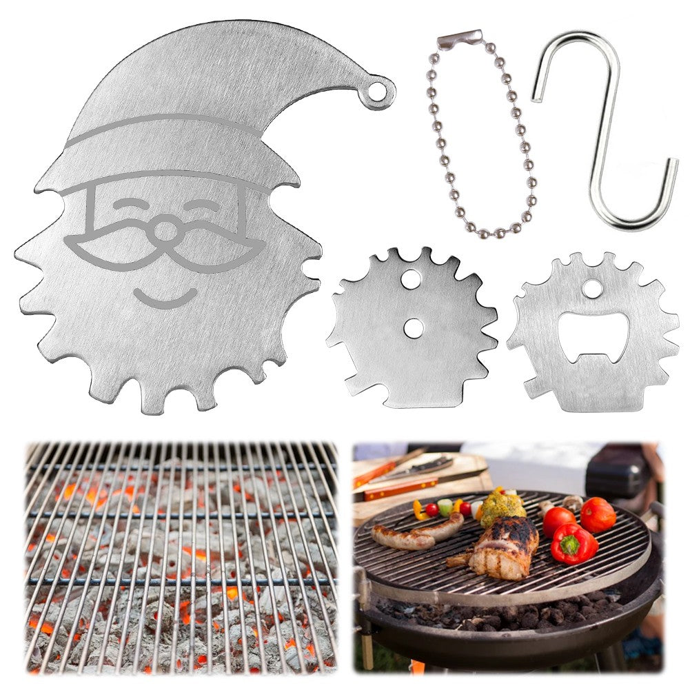 BBQ Grill Scraper Stainless Steel Grills Grate Cleaner Portable Metal Barbecue Scraper Grill Scrubber Tool Camping Accessories