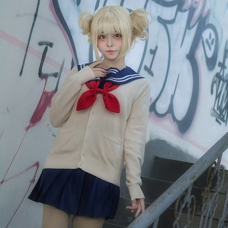 My Hero Academia Cosplay Fantasia de Halloween Anime Boku No Hero Academia Himiko Toga Uniforme JK Suéter Casaco Peruca Fantasias